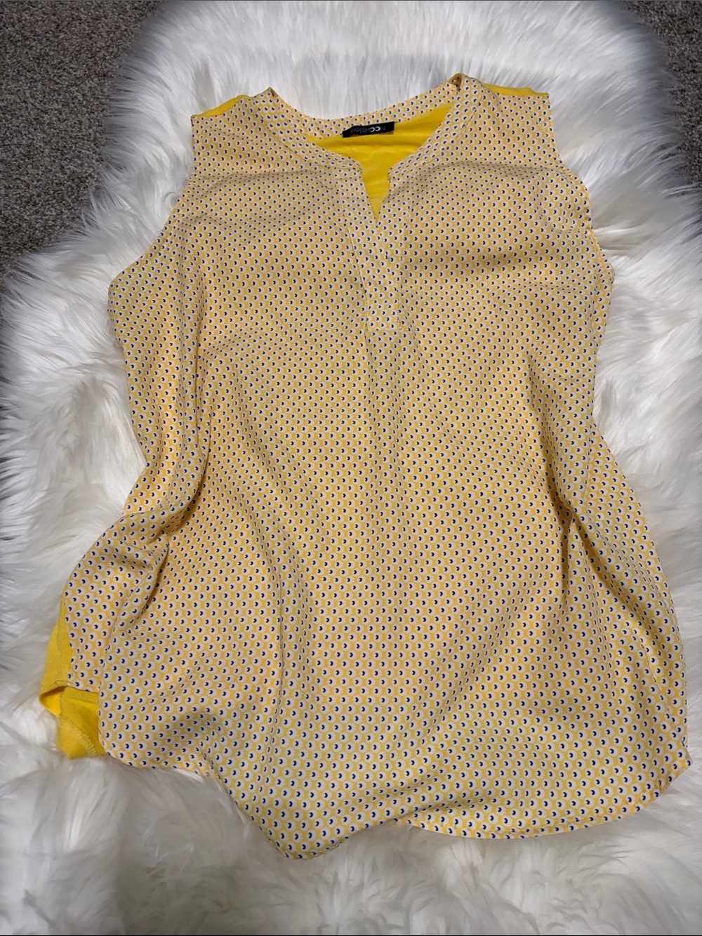 Sunny Yellow Printed Women’s Sleevless Blouse